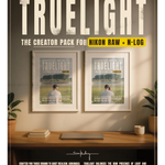 Covergrafik des Truelight Nikon Creator Pack mit Video-LUTs und Foto-Presets für Nikon RAW und Nikon N-Log.